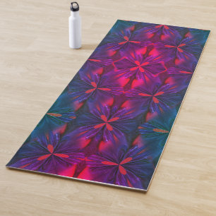 Tapete De Yoga Design Abstrato Vermelho E Azul Roxo