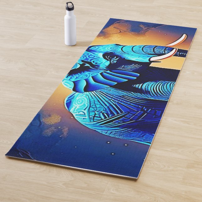 Tapete De Yoga Design de Brilho de Elefante Azul (In Situ)