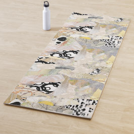 Tapete De Yoga Design de Colagem Abstrata Elegante Neutra