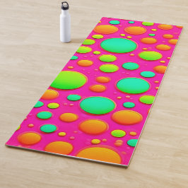 Tapete De Yoga Design de Cores Vibrantes em Bolhas