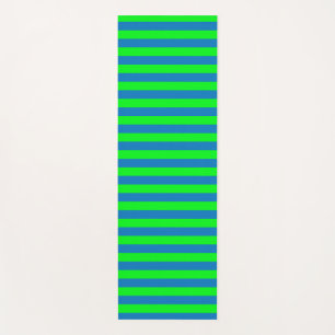 Tapete De Yoga Design de faixas azuis e verdes