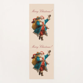 Tapete De Yoga Design de Natal Personalizado com Papai Noel Vinta