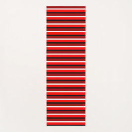 Tapete De Yoga Design de Padrão de Stripes Vermelhas Vermelhas e