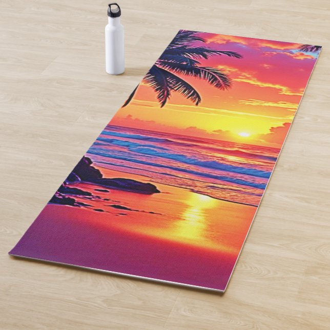 Tapete De Yoga Design de Paraíso Tropical Sunset (In Situ)