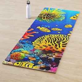 Tapete De Yoga Design de recife de coral colorido