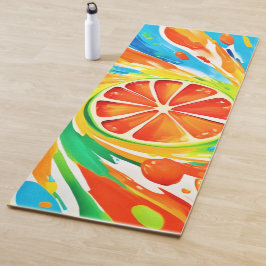 Tapete De Yoga Design de Splash de Giro Citrus