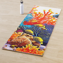 Tapete De Yoga Design de vida no mar submarino colorida