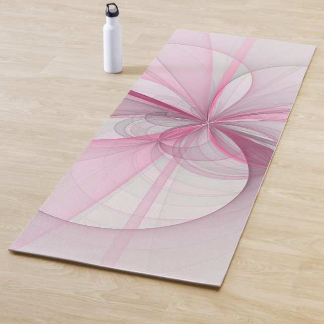 Tapete De Yoga Design Fractal de Cinza Abstrato moderno (In Situ)