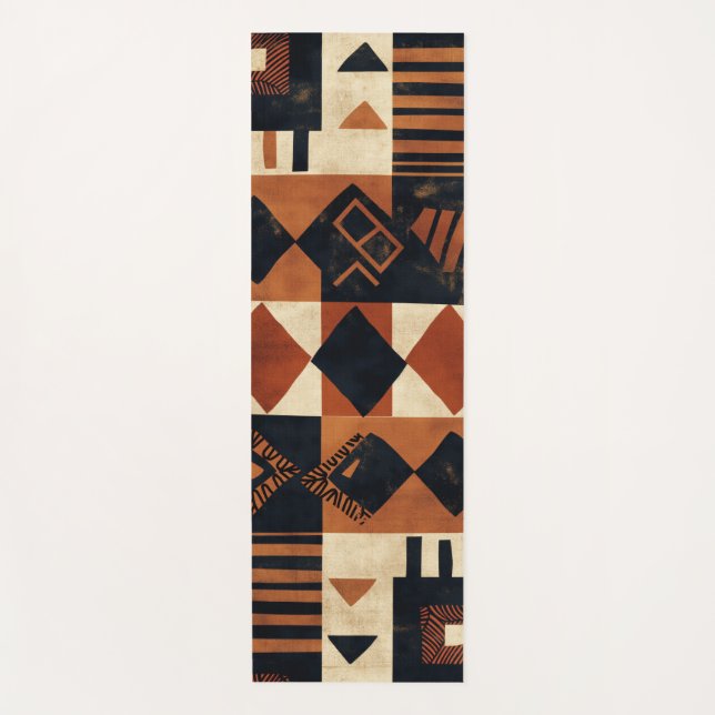 Tapete De Yoga Design vertical com elementos africanos (Frente)