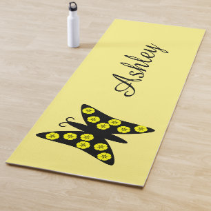 Tapete De Yoga Design Yoga Mat Preto/Amarelo