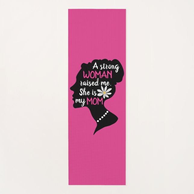 Tapete De Yoga Dia de as mães Rosa Forte Inspiracional (Frente)
