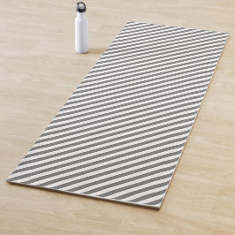 Tapete De Yoga Diagonal gray and white stripes pattern