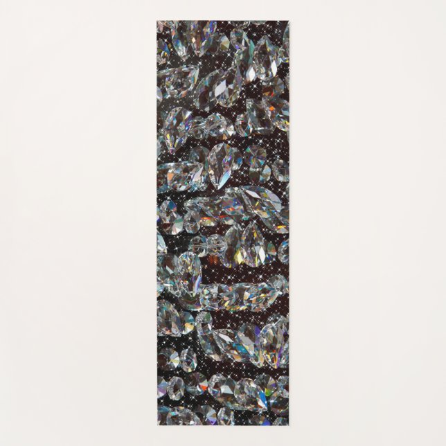 Tapete De Yoga Diamond Glitter Sparkle Elegant (Frente)