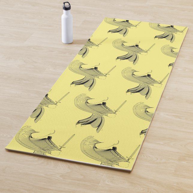 Tapete De Yoga Digital Samurai Abstract Figure - Custom Color (In Situ)