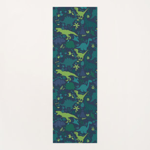 Tapete De Yoga Dino Doodle Silhouettes Kids Dinossaur