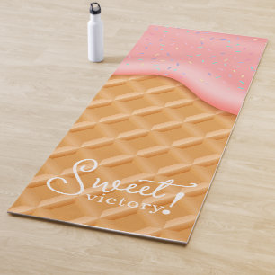 Tapete De Yoga Doce Vitória Sprinkles Sorvete Cone Diversão Rosa