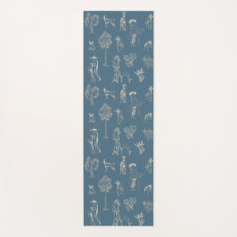 Tapete De Yoga Dogs Lady Toile de Jouy Dark Turquoise