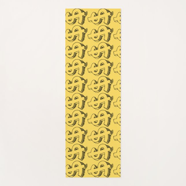 Tapete De Yoga dolar dourado (Frente)