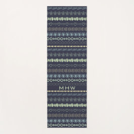 Tapete De Yoga Doodles Monograma personalizado de padrão