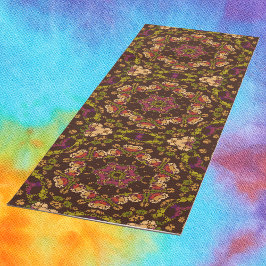 Tapete De Yoga Dot Mandala Amarelo Roxo e Laranja