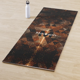 Tapete De Yoga Dourado feixe no universo esparso geométrico Monog
