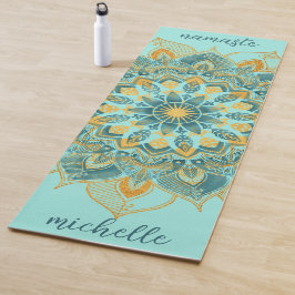 Tapete De Yoga Dourado Mandala Yoga Mat
