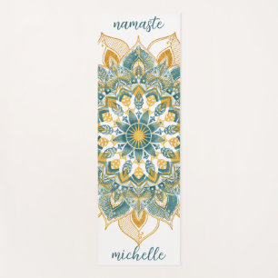 Tapete De Yoga Dourado Mandala Yoga Mat