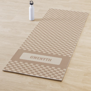 Tapete De Yoga Dourado neutro com verificação personalizada