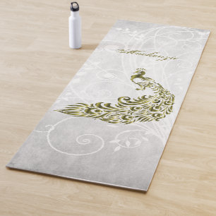 Tapete De Yoga Dourado Peacock Personalizado Yoga Mat