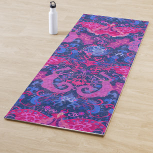 Tapete De Yoga Dragão Bissexual Damask - Cores de Bandeira do Or