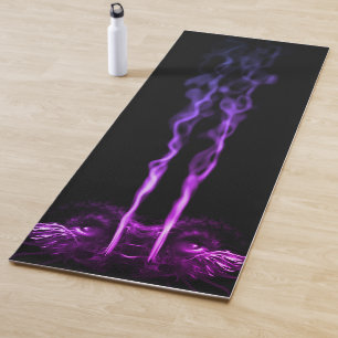 Tapete De Yoga Dragão Negro e Roxo Fumaça
