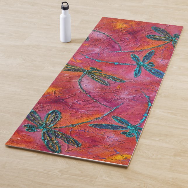 Tapete De Yoga Dragonfly Dance Hot Fuchsia Yoga Mat (In Situ)