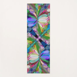 Tapete De Yoga Dragonfly Garden Abstrato Floral