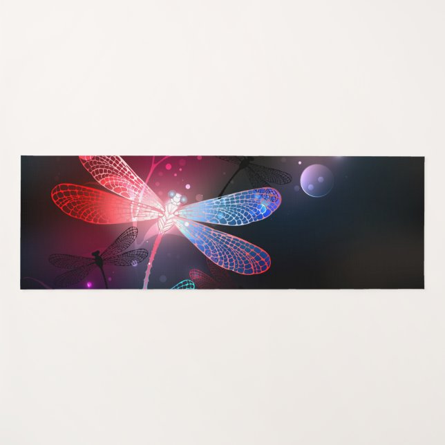 Tapete De Yoga Dragonfly vermelha (Frente (Horizontal))