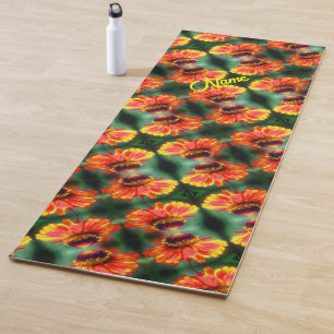 Tapete De Yoga Dreamy Zinnia Flower Patterc Personalizado