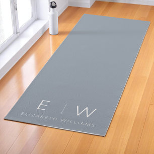 Tapete De Yoga Dusty Blue Elegante Modern Minimalista Nome do Mon