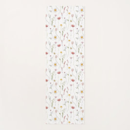 Tapete De Yoga Dusty Pink Watercolor Wildflower