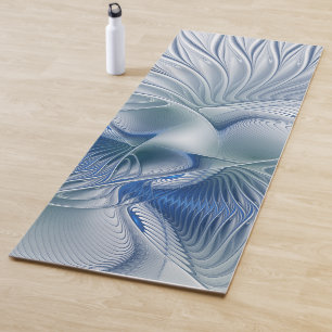Tapete De Yoga Dynamics Fantasy Abstrato Blue Tones Arte Fractal