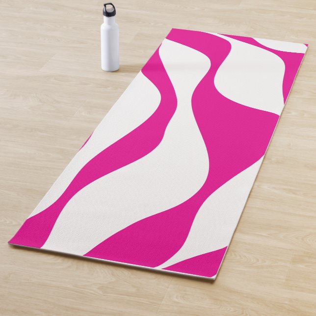 Tapete De Yoga Ebb e Fluxo 4 em Magenta e Branco (In Situ)