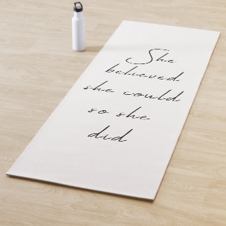 Tapete De Yoga Ela Acreditava Que Podia Uma Citação Inspiradora