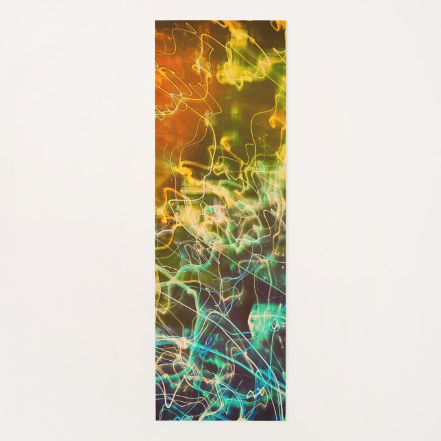 Tapete De Yoga Electric Light Lines Gradient Abstract. (Frente)