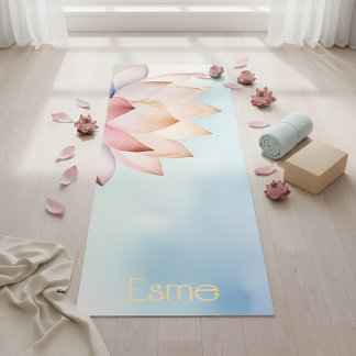 Tapete De Yoga Elegant Lotus Yoga Mat – Minimal & Serene Design
