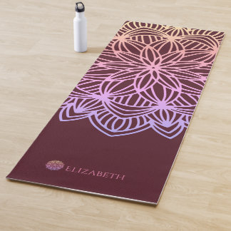 Tapete De Yoga Elegante, a ameixa cor-de-rosa, personalizada (1 l