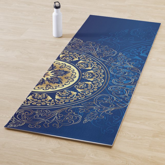 Tapete De Yoga Elegante Blue Mandala Pattern Yoga Mat! (In Situ)