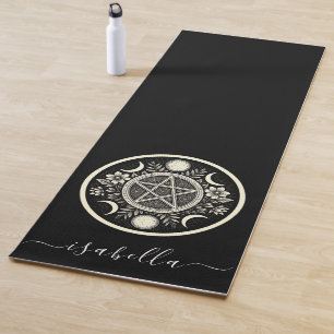 Tapete De Yoga Elegante Celestial Sun Moon Personalizado