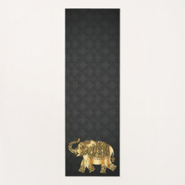 Tapete De Yoga Elegante Damask Dourado Paisley Elephant