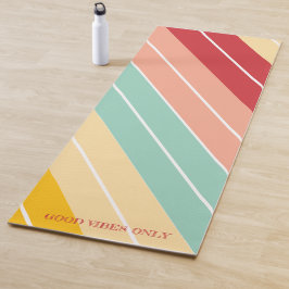 Tapete De Yoga Elegante Listrado Personalizado Retro