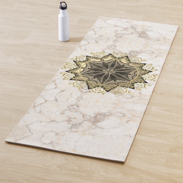 Tapete De Yoga Elegante Mandala em Marble (In Situ)