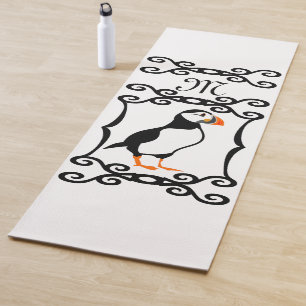 Tapete De Yoga Elegante Puffin em Monograma da Moldura de Ferro F