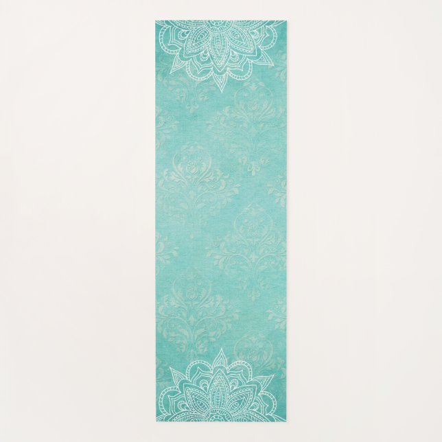 Tapete De Yoga Elegante Turquesa Oriental Mandala Yoga Mat (Frente)